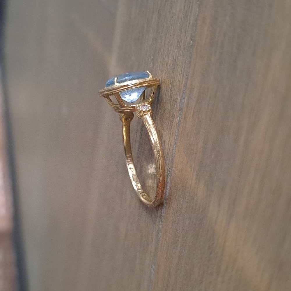 14K gold aquamarine ring - Picture 3 of 16